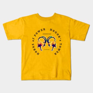 Horns of Power, Honor's Tower - fighting psychedelic colorful Goats Kids T-Shirt